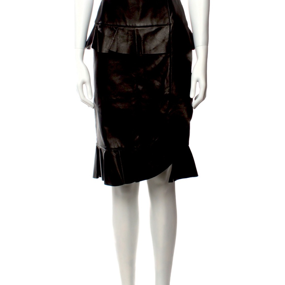Altuzarra genuine leather black skirt